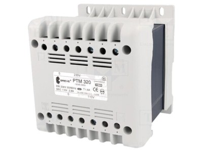 Transformator alimentare 320VA 230V-110V pentru șină DIN Breve Tufvassons foto