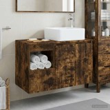 Cumpara ieftin Set dulap baie 2 buc. Stejar fumuriu 83 x 35 x 80 cm
