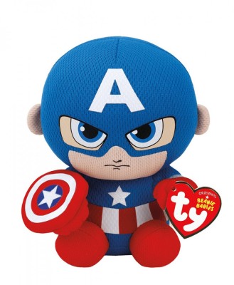PLUS TY 15CM BEANIE BABIES MARVEL CAPTAIN AMERICA foto