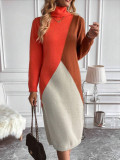 Cumpara ieftin Rochie midi stil pulover in trei culori, multicolor, dama