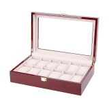Cumpara ieftin Cutie Ceasuri Lemn Watchbox, 12 compartimente, Finisaje Premium, Protectie Praf si Accidente