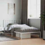 VidaXL Cadru de pat din metal cu tăblie, alb, 107x203 cm 374482