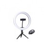 Lampa circulara LED 26 cm diametru cu telecomanda bluetooth pentru telefon + mini trepied extensibil, Dactylion