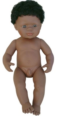 Papusa afroamerican baiat 38 cm - miniland foto