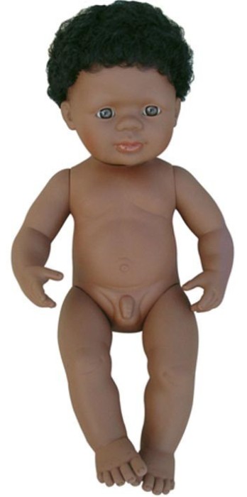 Papusa afroamerican baiat 38 cm - miniland