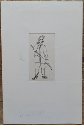 Ilustratie originala de Mihail Boitor pt volumul 1 &amp;quot;Mode si vesminte din trecut&amp;quot; foto