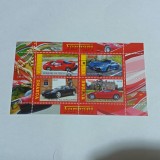 Bloc de 4 timbre &bdquo;Ferrari&rdquo; emis de Rwanda &icirc;n anul 2010 CTO