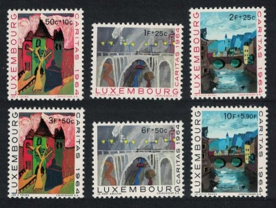 Luxemburg 1964 - Caritas, Craciun, picturi, serie neuzata foto