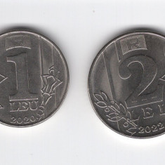 Moldova - set de monede 1 leu 2020 si 2 lei 2022 aUNC