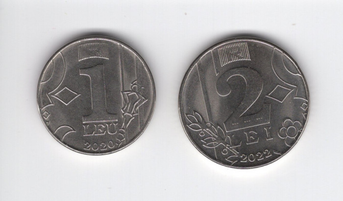 Moldova - set de monede 1 leu 2020 si 2 lei 2022 aUNC