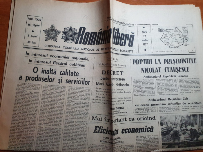 romania libera 22 martie 1977-articole despre cutremurul din &#039;77