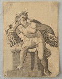 Adamo Scultori &quot;Studiu dupa Michelangelo&quot; gravura cca 1547-1587, Religie, Cerneala, Altul