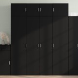 Dulap de depozitare, negru, 80x42,5x225 cm, lemn prelucrat