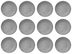 Set Farfurii 12 piese din Portelan Alb cu Model Gri, diametru 26.5 cm