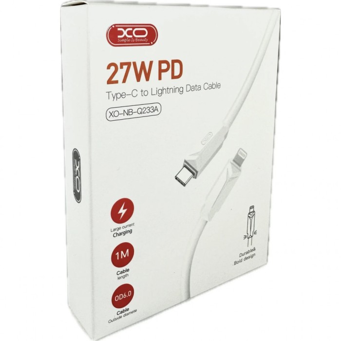 Cablu telefonic tip C, DCO, Conexiune iPhone, 1 m, Alb