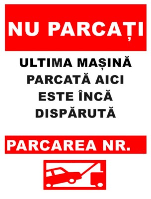 Indicator pentru parcare cu numar foto