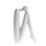 Statueta alba silueta abstracta 23 cm