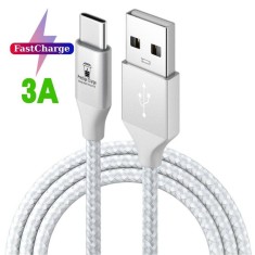 Cablu date si incarcare rapida, PRESTIGE CHARGE&reg;, FastCharge max 3A, pentru Samsung, Iphone 15, 18W cu protectie la supratensiune, incarcare rapida si