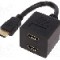 Cablu {{Tip cablu de conectare}}, HDMI mufa, HDMI soclu x2, 200mm, negru, ASSMANN - AK-330400-002-S