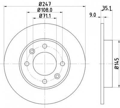Disc frana PEUGEOT PARTNER combispace (5F) (1996 - 2012) KRIEGER 0950004252 foto