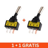 Intrerupator auto cu 3 pini, LED rosu, 1+1 gratis, Universal