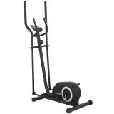 SPORTNOW Bicicletă eliptică, ecran LCD, 8 niveluri rezistență, senzor puls, Bluetooth, suport pentru telefon, 100x52x153cm, Gri | Aosom Romania