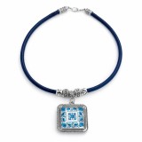 Colier din pluta cu pandantiv patrat Azulejos