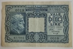 Bancnota - Italia - 10 Lire 1944