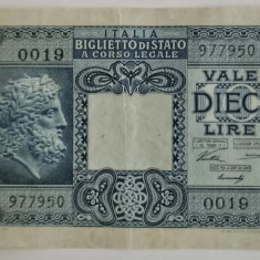 Bancnota - Italia - 10 Lire 1944