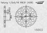 Pinion spate 49 dinti pas lant 428 - Yamaha DT 80 - DT 125 (76-92) - SR 125 (80-94) - DT 175 (78-96), Oem