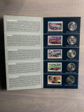Moneda+timbru USA Greetings from America 2002, America de Nord