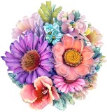 Cumpara ieftin Sticker decorativ Flori, Roz, 62 cm, 8031ST, Oem