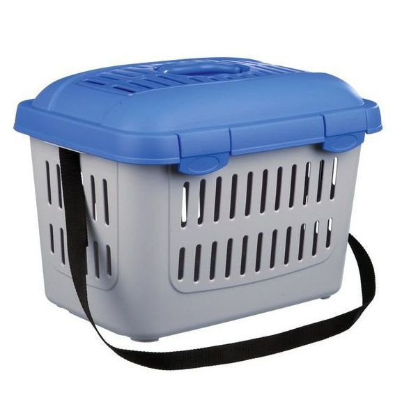 Cușcă de transport pentru animale de companie MIDI-CAPRI - albastră, 44 x 33 x 32 cm