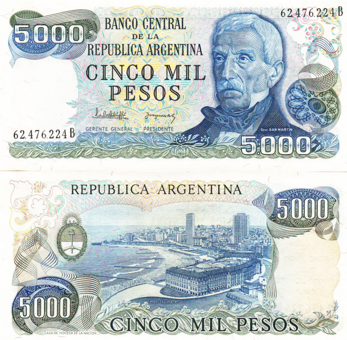 Argentina 5 000 Pesos 1977-83 P-305d UNC