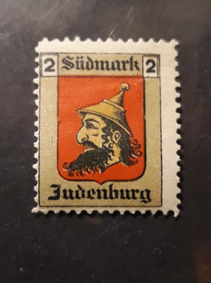 TIMBRU IUDAICA - ANTISEMIT - JUDENBURG - SUDMARK ( AUSTRIA PRE 1918 ) - RARITATE foto