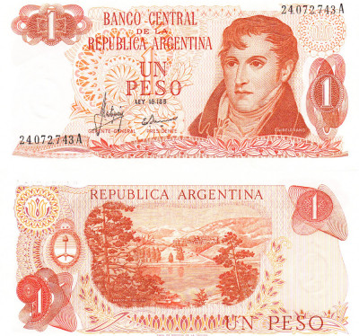 Argentina 1 Peso 197-73 P-287c(1) UNC foto