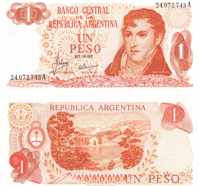 Argentina 1 Peso 197-73 P-287c(1) UNC