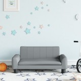 Canapea copii vidaXL gri, 70x45x30 cm, material textil, 3-6 ani, mini canapea confortabila, cadru lemn pin, design modern