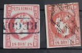 Romania 1868 - Carol l cu Favoriti 18 bani nuante diferite