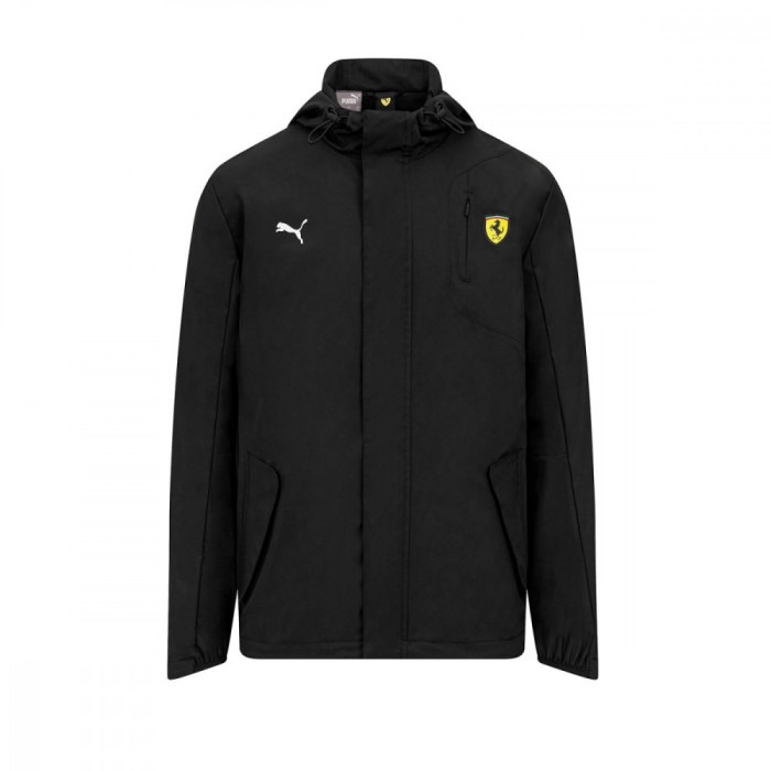 Ferrari geacă de bărbați cu glugă Rain Black F1 Team 2023 - M