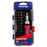 Cumpara ieftin Trusa de biti si surubelnita cu clichet Workpro W021182, 38 piese