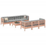 VidaXL Set canapele grădină cu perne 8 locuri, lemn masiv brad douglas