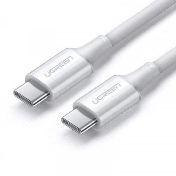 Cablu Date si Incarcare USB-C - USB-C UGREEN US300, 100W, 1m, Alb