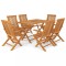 Set mobilier gradina, 7 piese, lemn masiv de tec