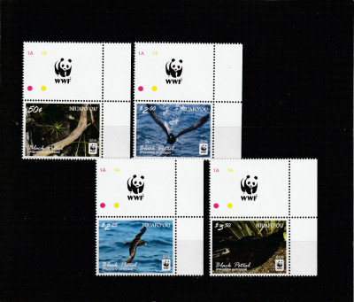 Niuafo&amp;#039;ou 2016-Fauna,Pasari,Petrelul negru,serie 4 val.cu vignete,MNH,Mi.607-610 foto