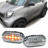 Set indicator lateral LED sticla clara crom pentru Smart Fortwo 453 Coupe Cabrio din 2014 Performance AutoTuning