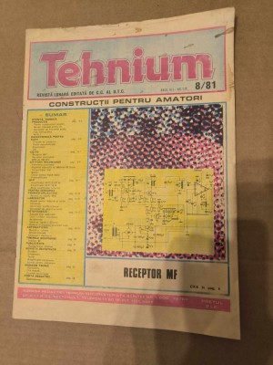 N2 Revista Tehnium Nr 8 - ( 129 ) - anul 1981 - Receptor MF foto
