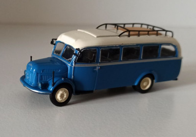 Macheta Steyr 380 autobuz 1949 albastru - Brekina Starline 1/87 H0 foto