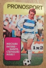 C9 9 - 1981 - Calendar de buzunar - reclama Pronosport
