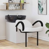 vidaXL Scaun pentru șampon Manual Alb și negru 63 x 141 x 92 cm PVC 42009071